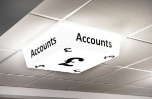 Accounts Sign - LED light on