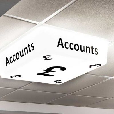 Accounts Sign - LED light on