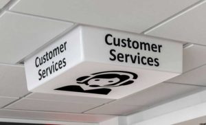 Customer Service Sign - LED light off