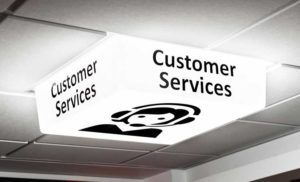 Customer Service Sign - LED light on