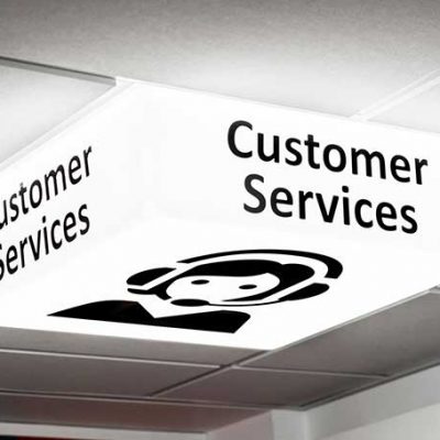 Customer Service Sign - LED light on