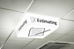 Estimating Sign - LED light on