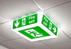 Fire Exit Sign - LED light on