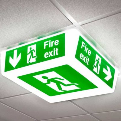 Fire Exit Sign - LED light on