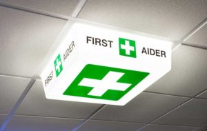 First Aider Sign - LED light on