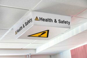 Health and Safety Sign - LED light off