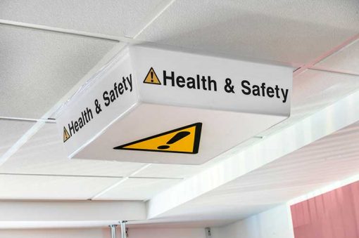Health and Safety Sign - LED light off