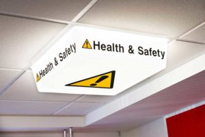 Health and Safety Sign - LED light on