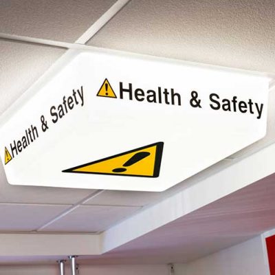 Health and Safety Sign - LED light on