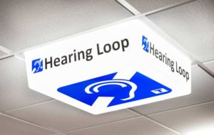 Hearing Loop Sign - LED light on