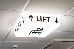 Lift Sign - LED light on
