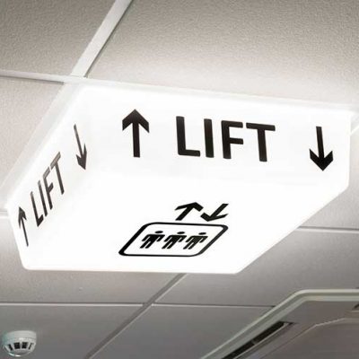 Lift Sign - LED light on