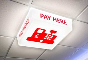 Pay Here Sign - LED light on