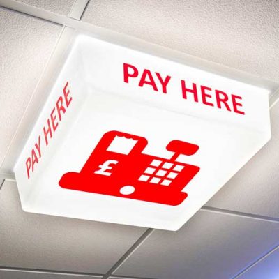 Pay Here Sign - LED light on
