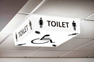 Toilet Sign - LED light on