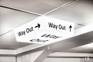 Way Out Sign - LED light on