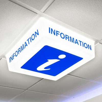 Information Sign - LED light on