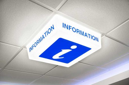 Information Sign - LED light on